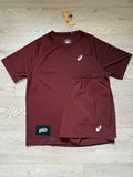 ASICS short set “maroon”